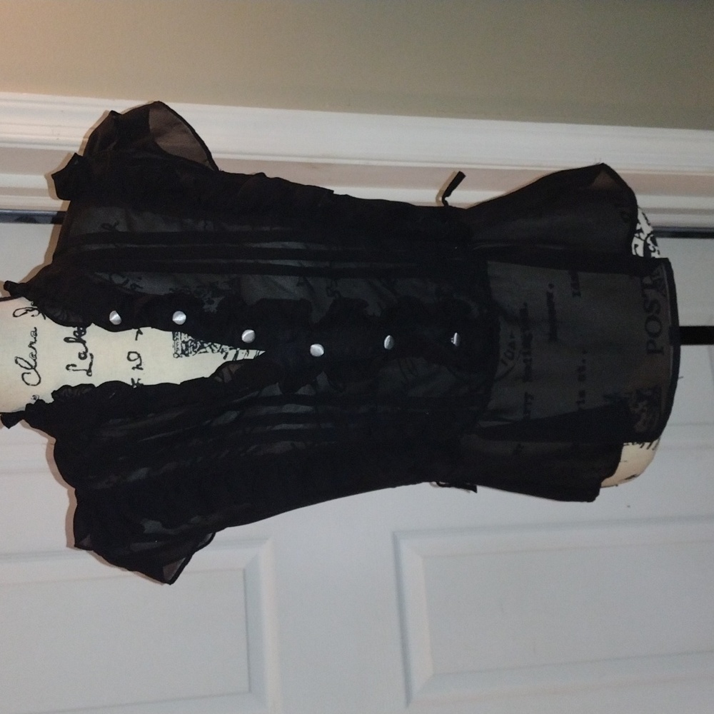 Sheer Sleeveless Peplum Top